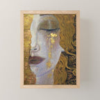Freya's Tears - Starry Night (Golden Tears) portrait painting by Gustav Klimt Mini Art Print Gallery Image 1