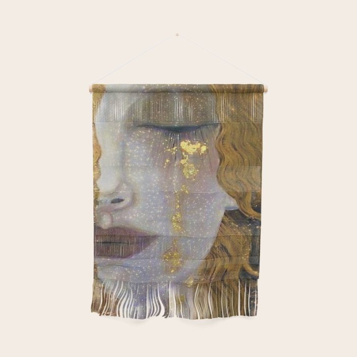 Freya's Tears - Starry Night (Golden Tears) portrait painting by Gustav Klimt Wall Hanging Gallery Image 1