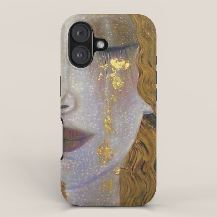 Freya's Tears - Starry Night (Golden Tears) portrait painting by Gustav Klimt iPhone Case Gallery Image 1