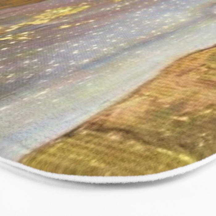Freya's Tears - Starry Night (Golden Tears) portrait painting by Gustav Klimt Bath Mat Gallery Image 3