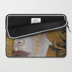 Freya's Tears - Starry Night (Golden Tears) portrait painting by Gustav Klimt Laptop Sleeve Gallery Image 2
