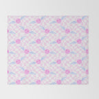 Pink love heart face checkered pattern Throw Blanket Gallery Image 2