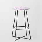 Pink love heart face checkered pattern Stool Gallery Image 1