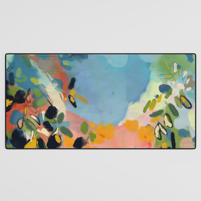 garden with sea view and olive tree Desk Mat Gallery Image 3