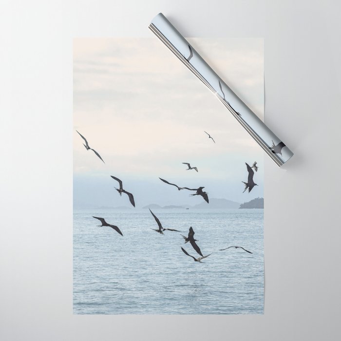 Flock of Birds at Sunset Wrapping Paper Gallery Image 1