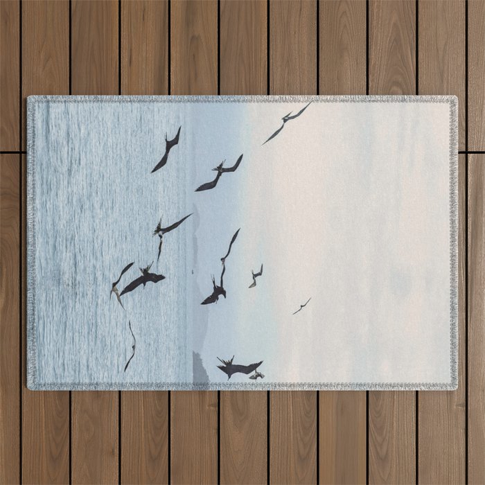 Flock of Birds at Sunset Outdoor Rug Gallery Image 1