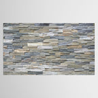 Gray Slate Stone Brick Texture Faux Wall Tablecloth Gallery Image 2
