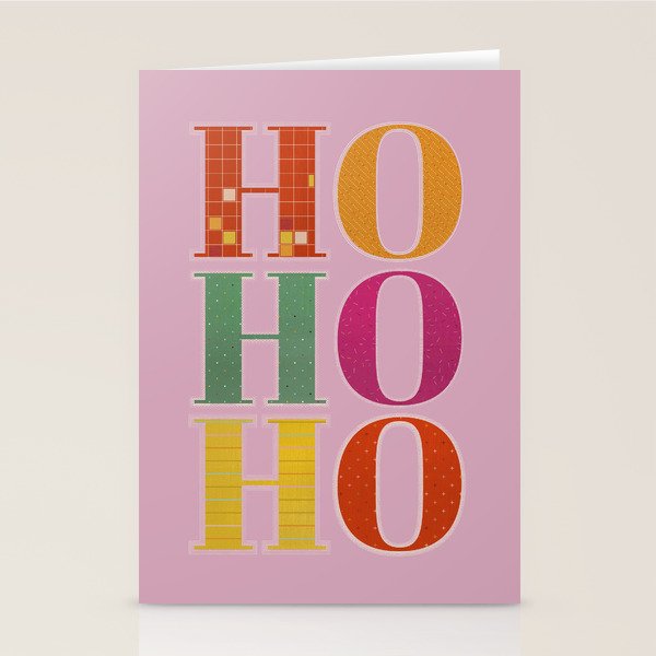 HO HO HO Festive Letters Stationery Card Gallery Image 1