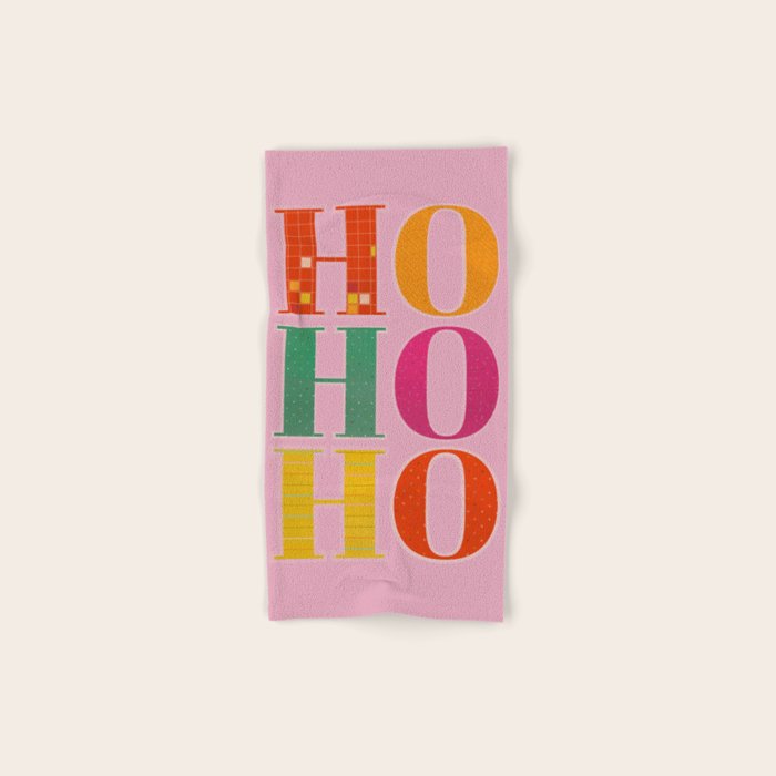 HO HO HO Festive Letters Bath Towel Gallery Image 1