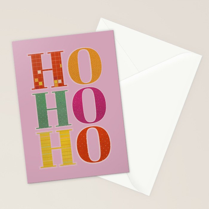 HO HO HO Festive Letters Stationery Card Gallery Image 2