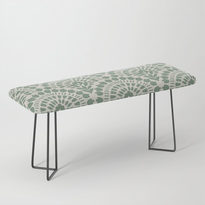 Art Deco Sage Green Boho Bench Gallery Image 1