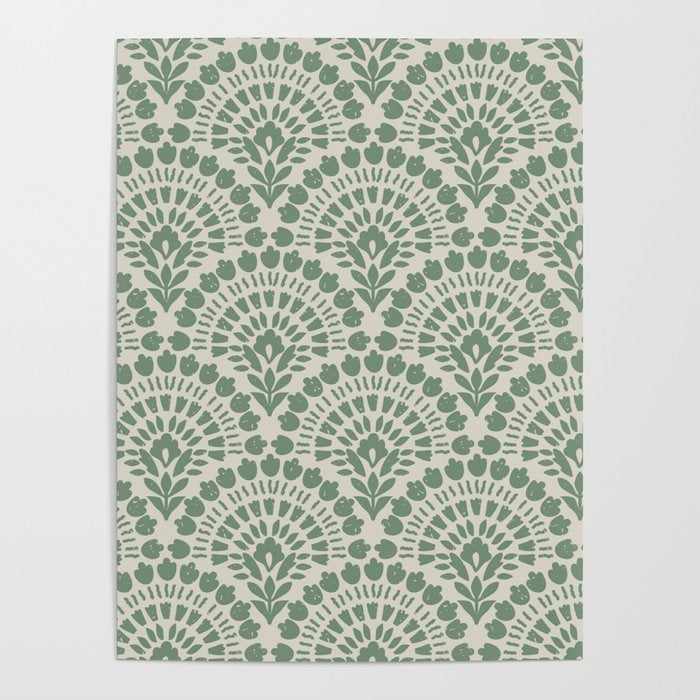 Art Deco Sage Green Boho Poster Gallery Image 4