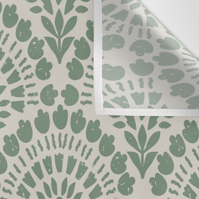 Art Deco Sage Green Boho Wall Tapestry Gallery Image 3