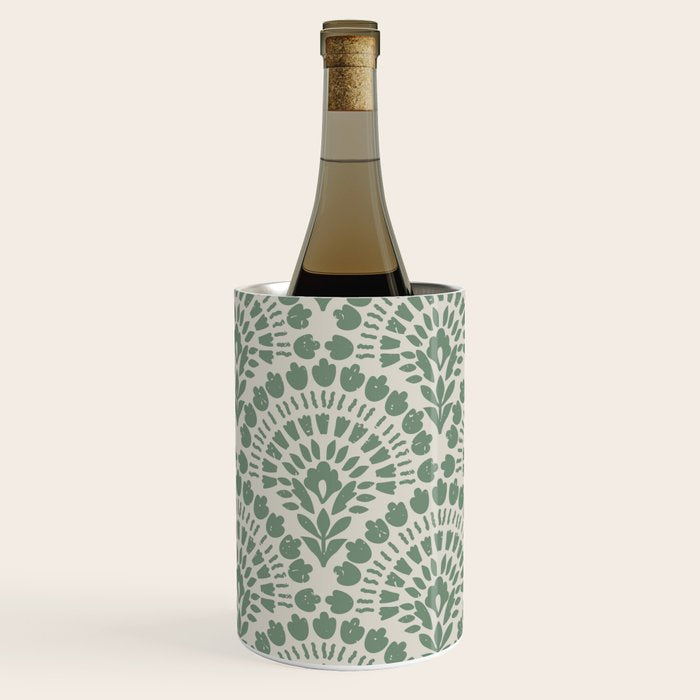 Art Deco Sage Green Boho Wine Chiller Gallery Image 3