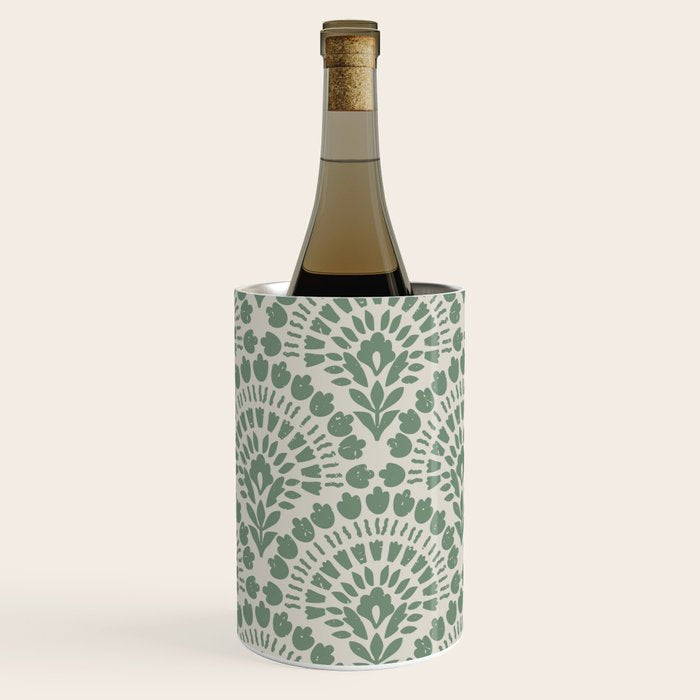 Art Deco Sage Green Boho Wine Chiller Gallery Image 1