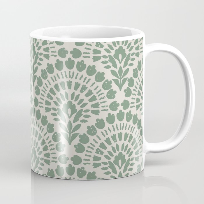 Art Deco Sage Green Boho Coffee Mug Gallery Image 1