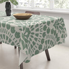 Art Deco Sage Green Boho Tablecloth Gallery Image 3