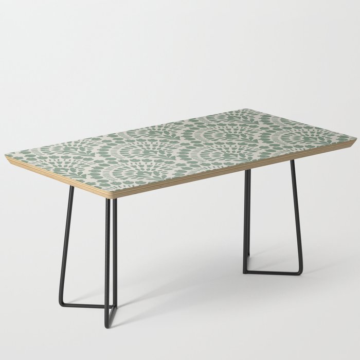 Art Deco Sage Green Boho Coffee Table Gallery Image 1