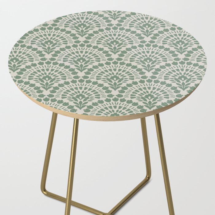Art Deco Sage Green Boho Side Table Gallery Image 2
