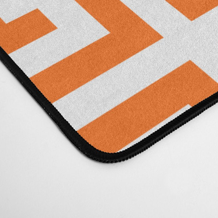 Orange and White Greek Key Desk Mat Gallery Image 4