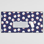 Snowmen pattern on dark Desk Mat Gallery Image 1