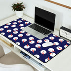 Snowmen pattern on dark Desk Mat Gallery Image 2