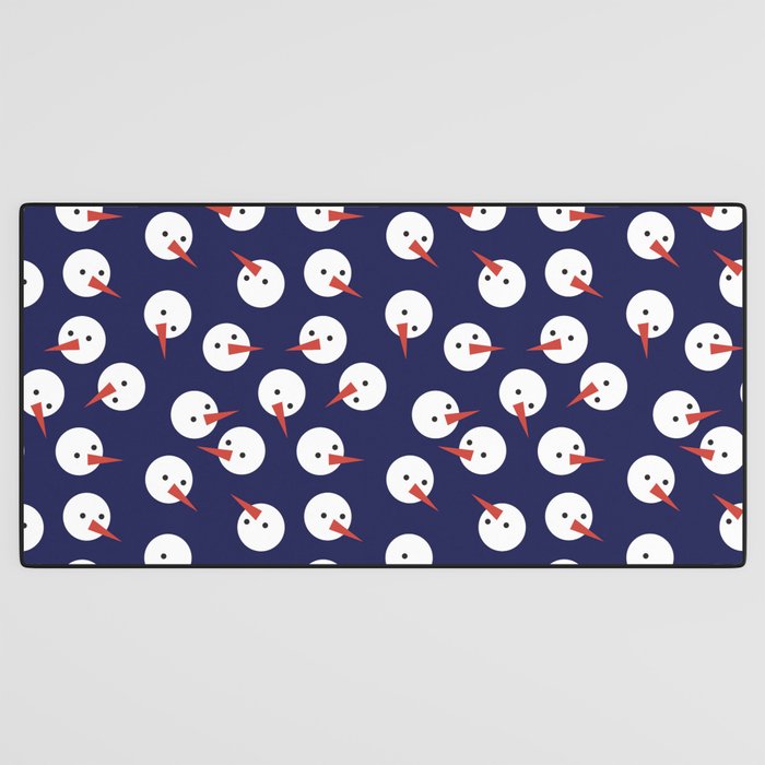 Snowmen pattern on dark Desk Mat Gallery Image 3