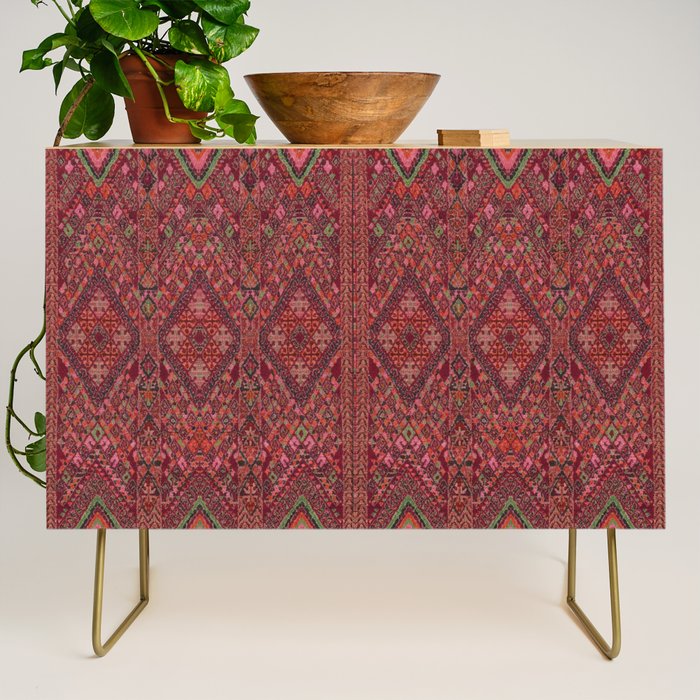 Vibrant Moroccan Kilim Pattern Credenza Gallery Image 1