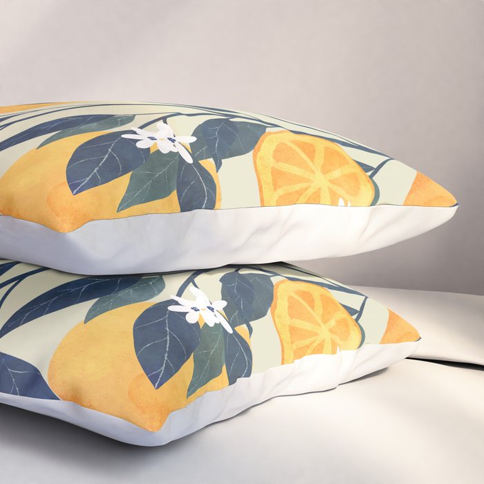 Oranges branch and flowers Pillow Sham Gallery Image 3