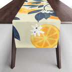 Oranges branch and flowers Table Runner Gallery Image 1