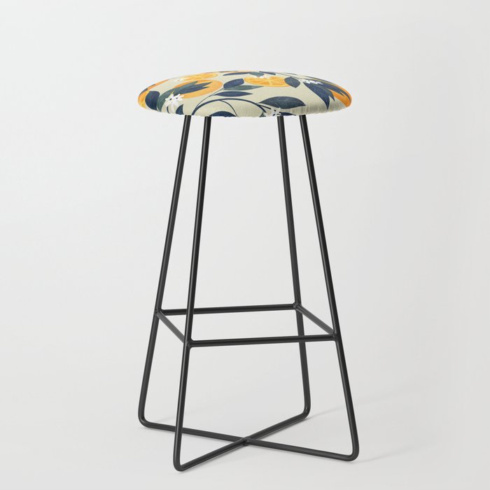 Oranges branch and flowers Stool Gallery Image 1