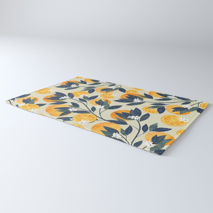 Oranges branch and flowers Rug Gallery Image 3