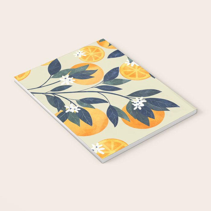 Oranges branch and flowers Notebook Gallery Image 3