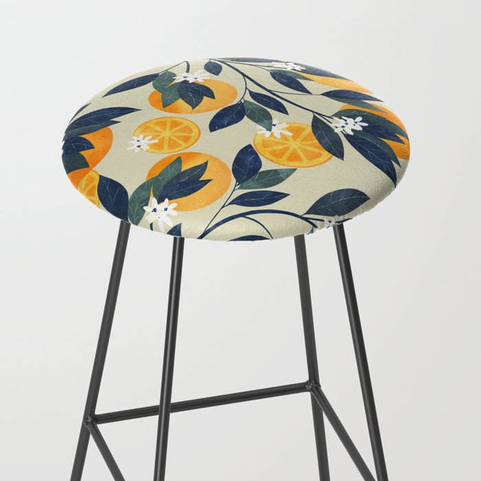 Oranges branch and flowers Stool Gallery Image 2