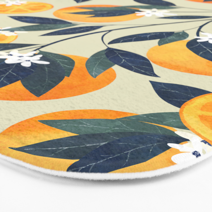 Oranges branch and flowers Bath Mat Gallery Image 3