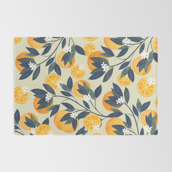 Oranges branch and flowers Rug Gallery Image 2