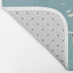 Last Summer, Beach Vibes Tropical Nature Landscape, Pastel Subdued Painting Scenic Travel, People Swim Surf Waves Illustration Bath Mat Gallery Image 2