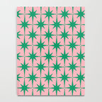 Midcentury Modern Atomic Age Starburst Pattern in Christmas Green and Pink Notebook Gallery Image 4