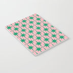 Midcentury Modern Atomic Age Starburst Pattern in Christmas Green and Pink Notebook Gallery Image 3