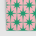 Midcentury Modern Atomic Age Starburst Pattern in Christmas Green and Pink Poster Gallery Image 3