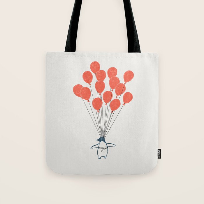 Penguin Balloons Tote Bag Gallery Image 1