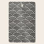 Japanese Seigaiha Wave - Black & White Palette Cutting Board Gallery Image 1