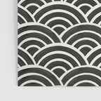 Japanese Seigaiha Wave - Black & White Palette Poster Gallery Image 3