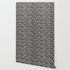 Japanese Seigaiha Wave - Black & White Palette Wallpaper Gallery Image 2