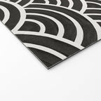 Japanese Seigaiha Wave - Black & White Palette Welcome Mat Gallery Image 2
