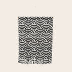 Japanese Seigaiha Wave - Black & White Palette Wall Hanging Gallery Image 1