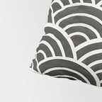 Japanese Seigaiha Wave - Black & White Palette Pillow Sham Gallery Image 4