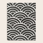 Japanese Seigaiha Wave - Black & White Palette Notebook Gallery Image 4