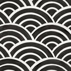 Japanese Seigaiha Wave - Black & White Palette Coffee Mug Gallery Image 2