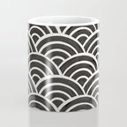 Japanese Seigaiha Wave - Black & White Palette Coffee Mug Gallery Image 4